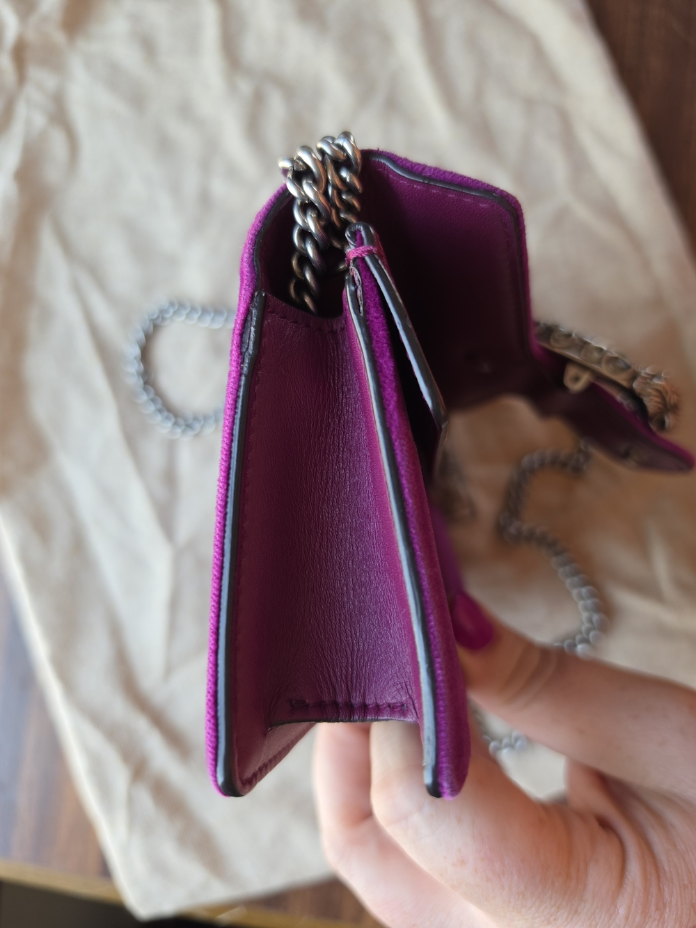 Gucci Dionysus Velvet Super Mini Chain Bag - Picture 8 of 16